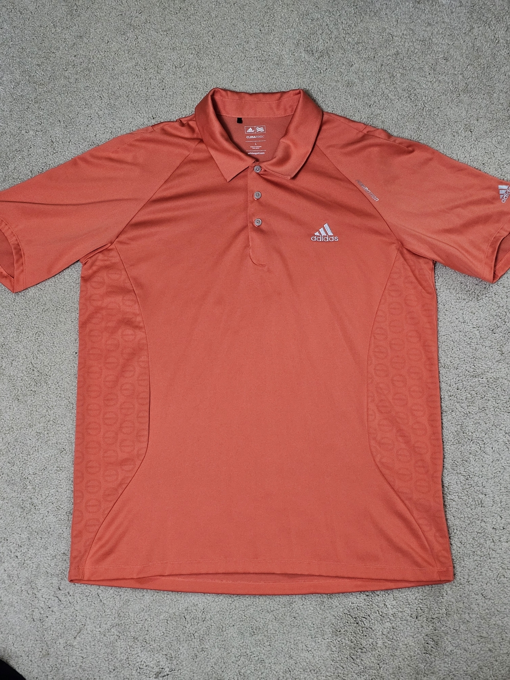 Adidas Men’s Coral Performance Polo Shirt Size Large